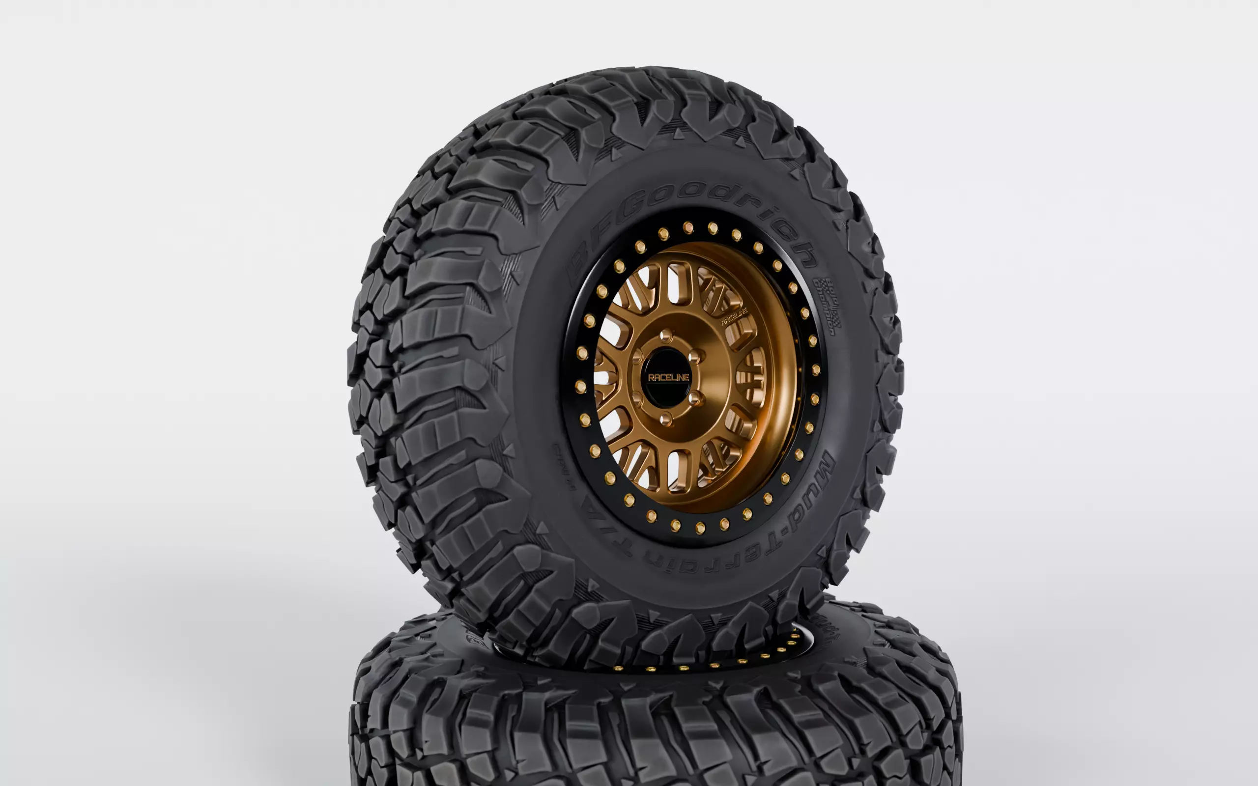 Raceline Ryno Cast Beadlock - BFGoodrich Mud Terrain KM3 Low-poly 3D model_0