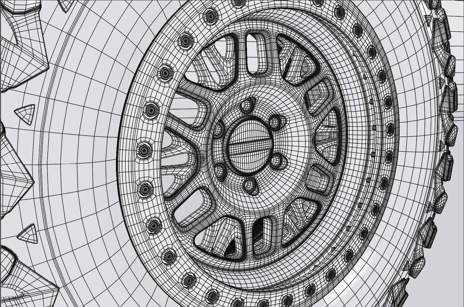 Raceline Ryno Cast Beadlock - BFGoodrich Mud Terrain KM3 Low-poly 3D model_11