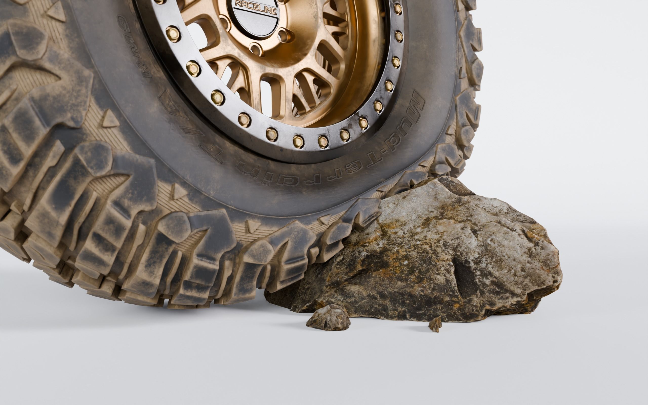 Raceline Ryno Cast Beadlock - BFGoodrich Mud Terrain KM3 Low-poly 3D model_10
