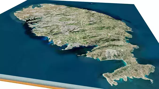 malta full Islands 3d model terrain 3D model
