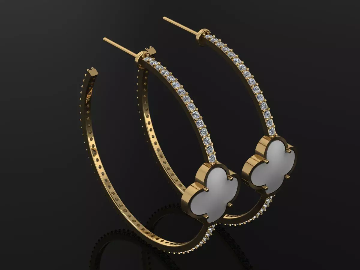 Van Cleef Arpels Earring Code-BAD136 3D print model_0