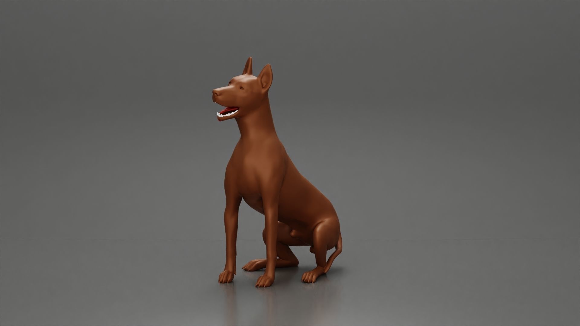 Woman in a cap and mini jacket sitting and hugging her happy dog 3D print model_17