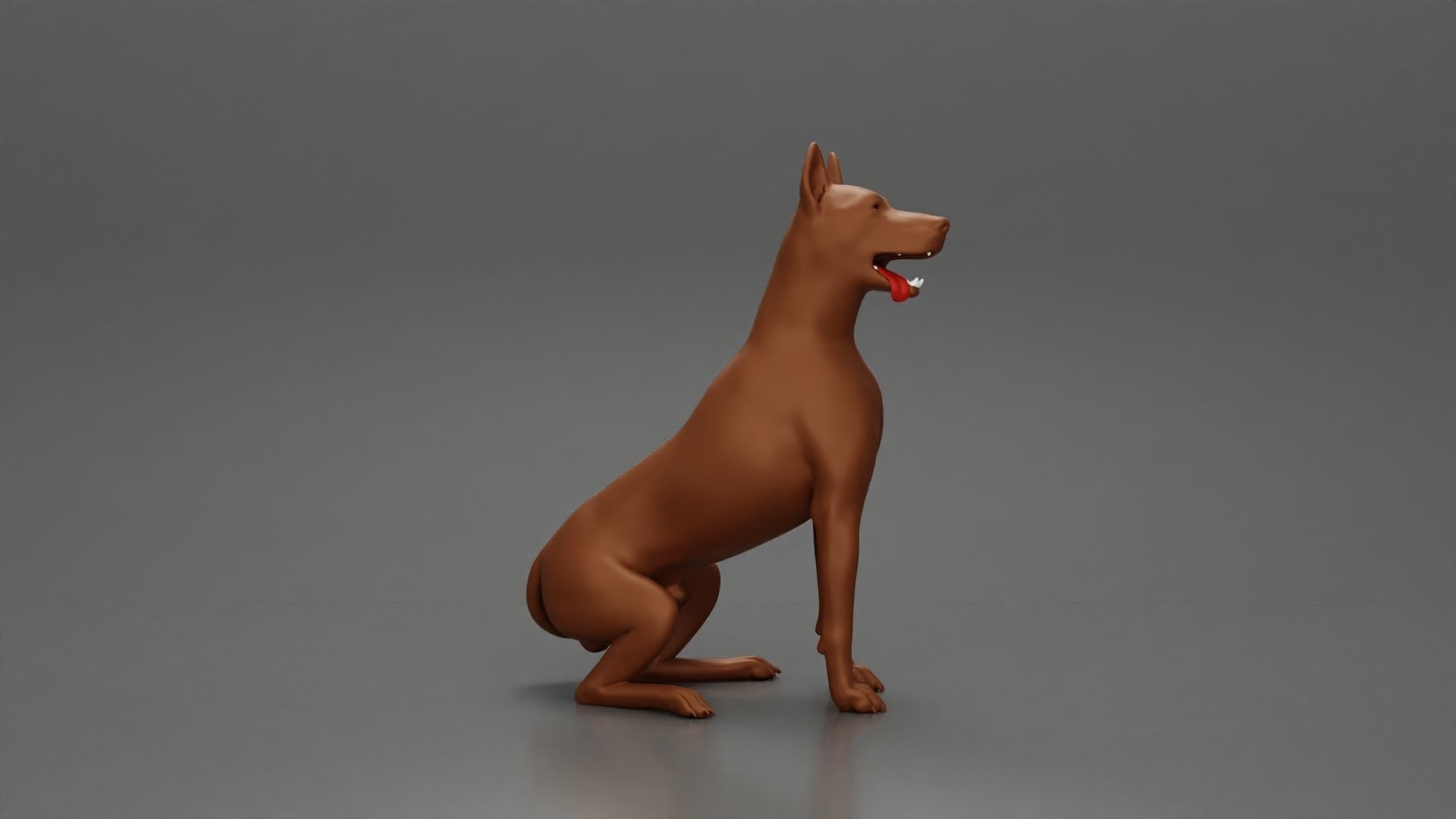 Woman in a cap and mini jacket sitting and hugging her happy dog 3D print model_13