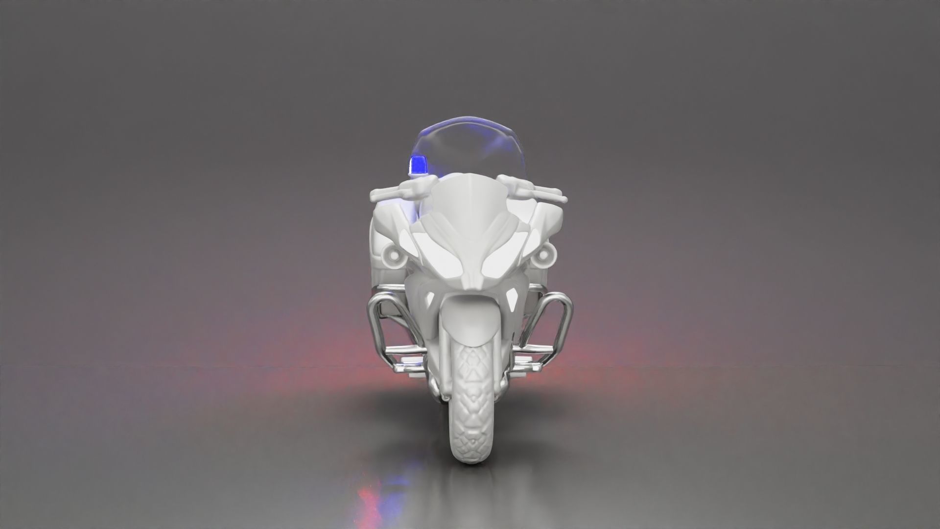 Motorcycle police officer stopped at a red light 3D print model_35