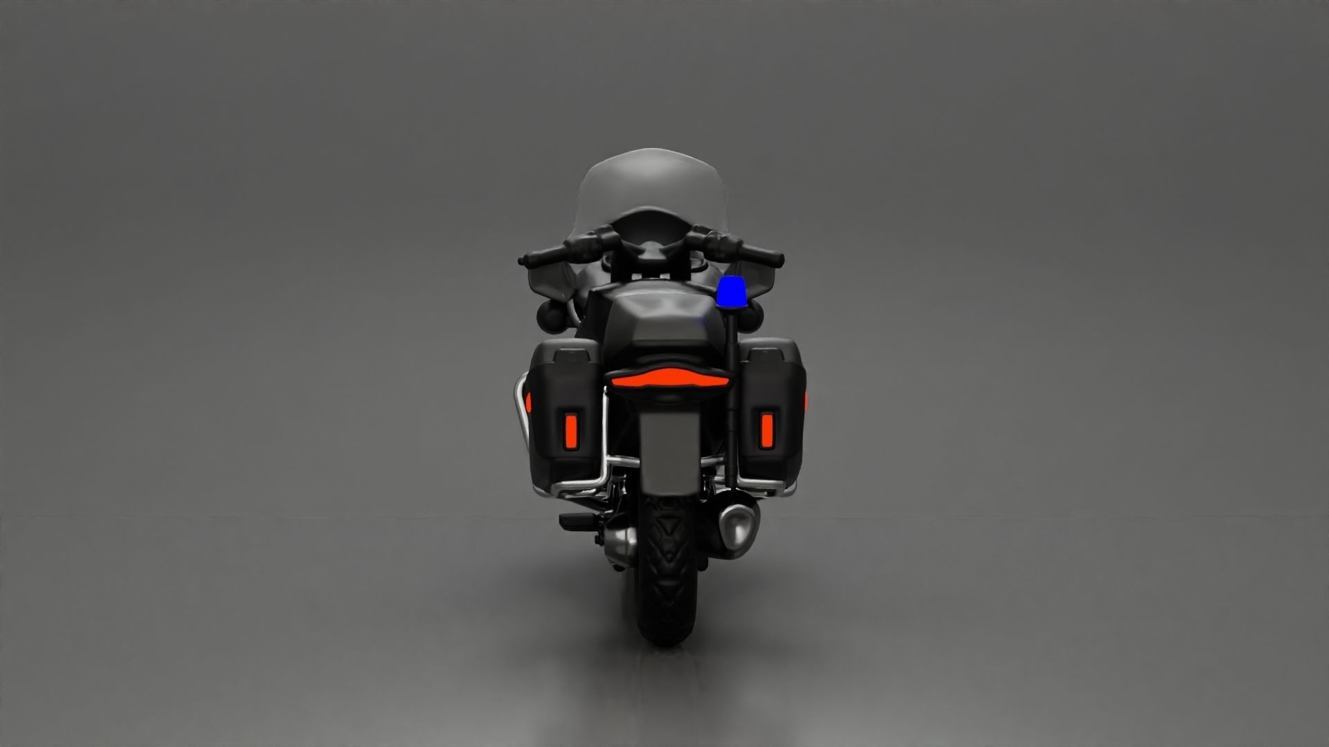 Motorcycle police officer stopped at a red light 3D print model_14