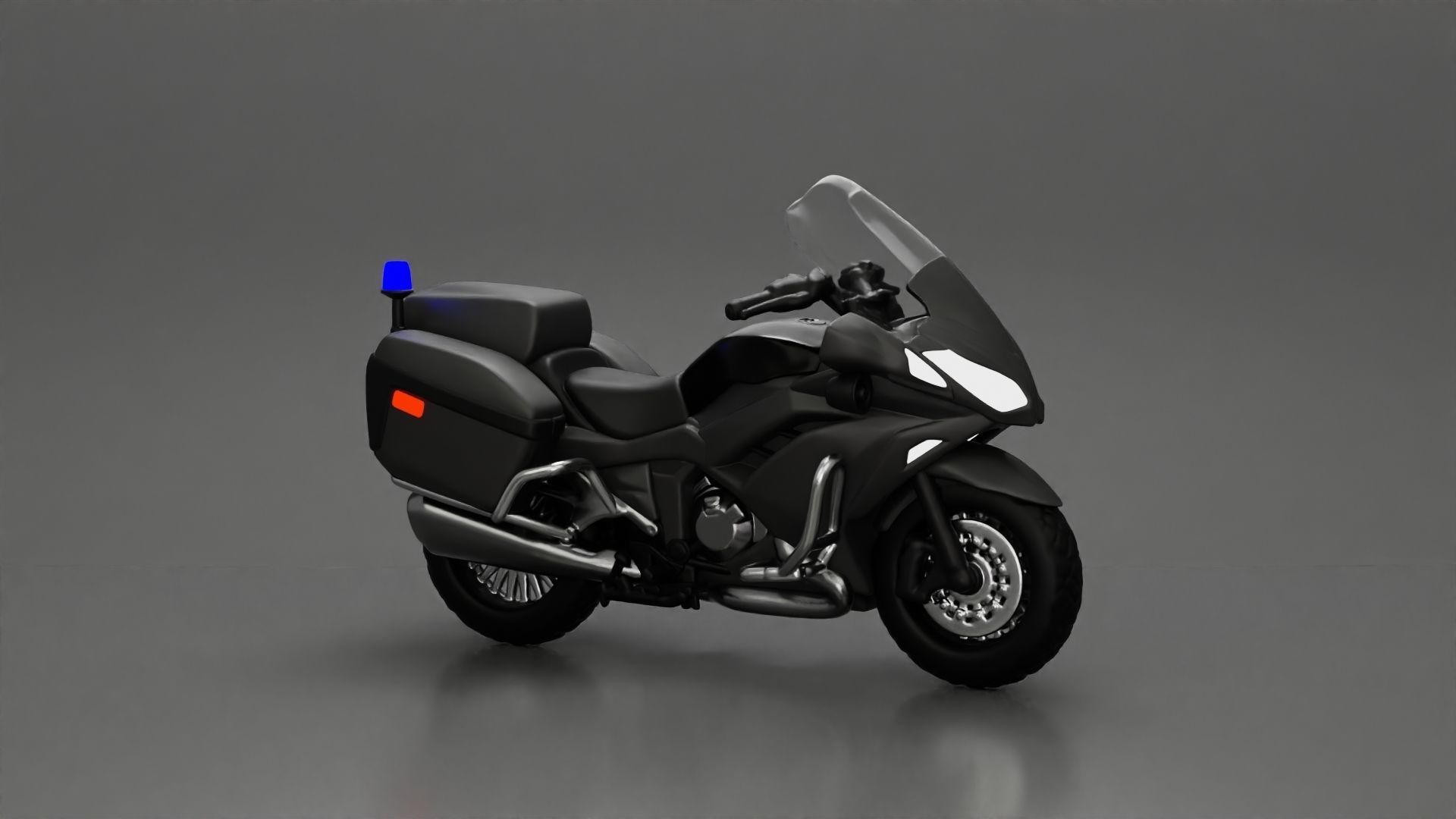Motorcycle police officer stopped at a red light 3D print model_2