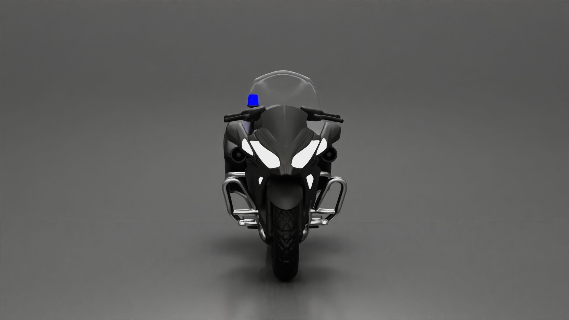 Motorcycle police officer stopped at a red light 3D print model_17