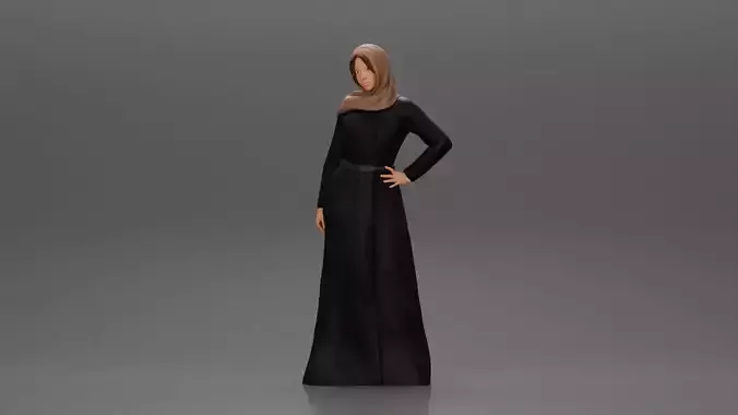 Arabic woman in Hijab Abaya Dress posing