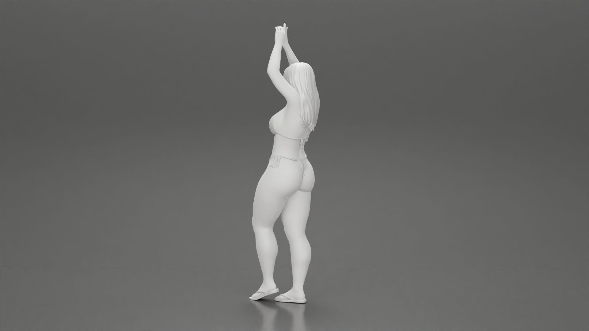 beautiful woman in a bikini with sunglasses on the beach 3D print model_11