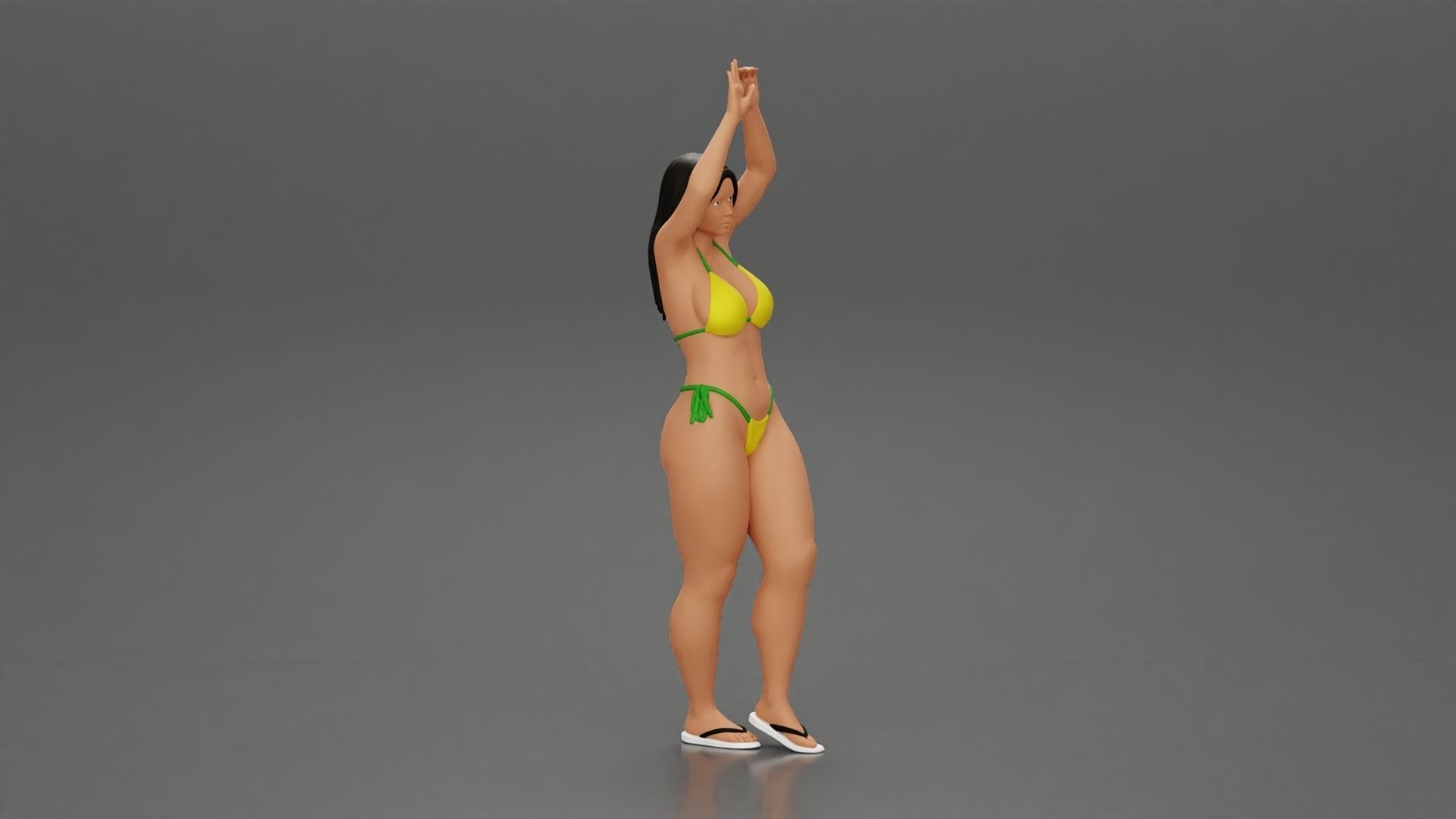 beautiful woman in a bikini with sunglasses on the beach 3D print model_13