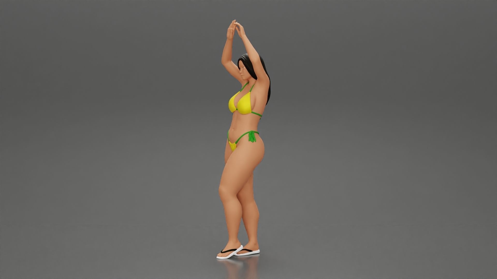 beautiful woman in a bikini with sunglasses on the beach 3D print model_17