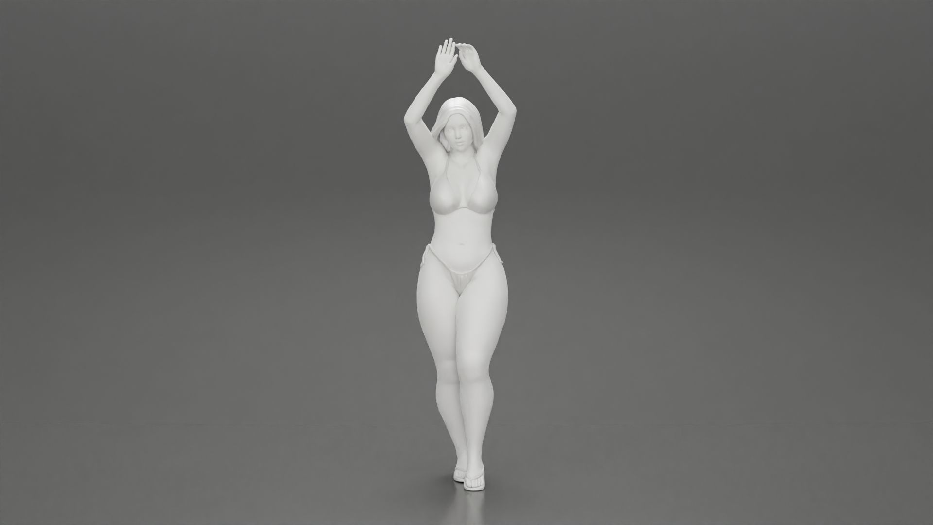 beautiful woman in a bikini with sunglasses on the beach 3D print model_18