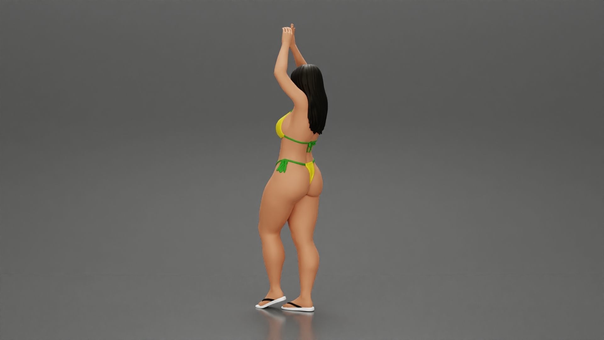 beautiful woman in a bikini with sunglasses on the beach 3D print model_5