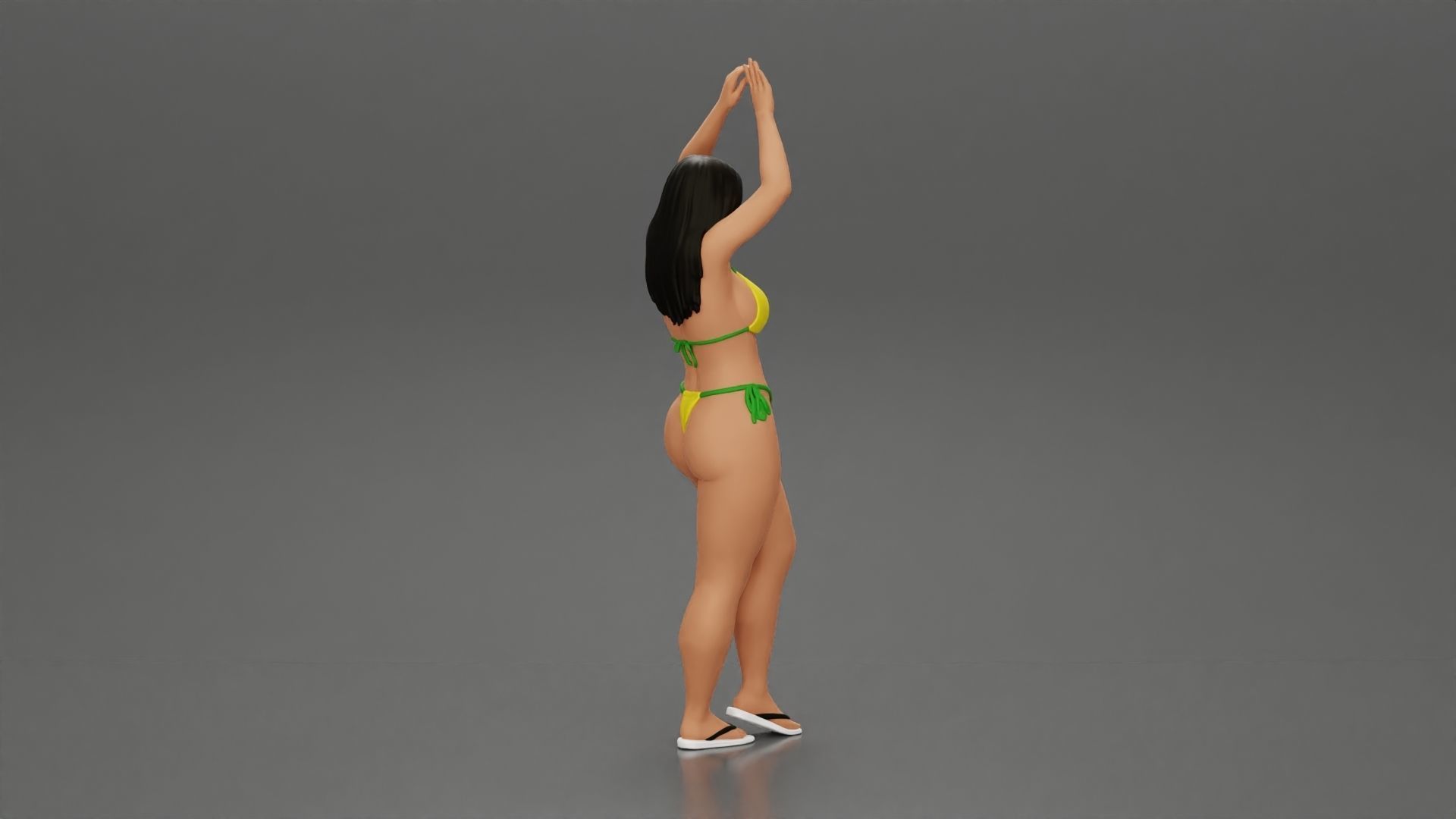beautiful woman in a bikini with sunglasses on the beach 3D print model_14