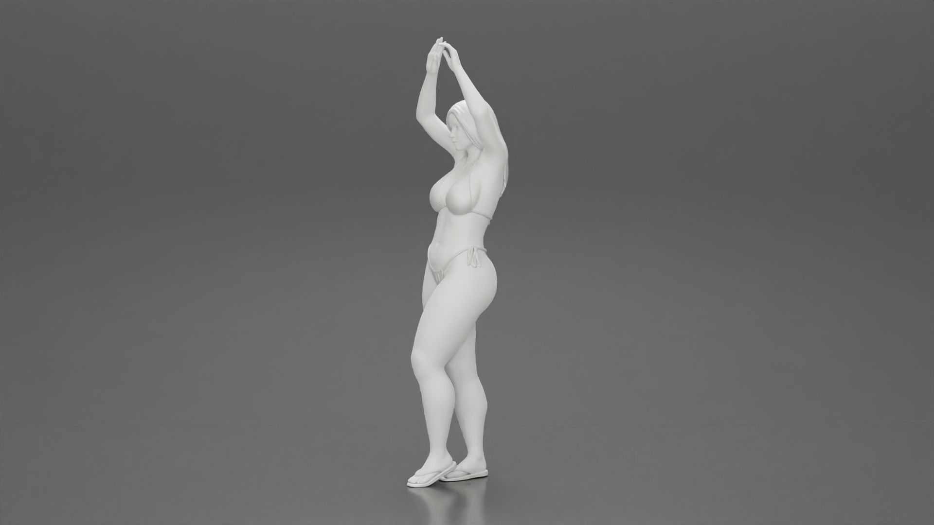 beautiful woman in a bikini with sunglasses on the beach 3D print model_23