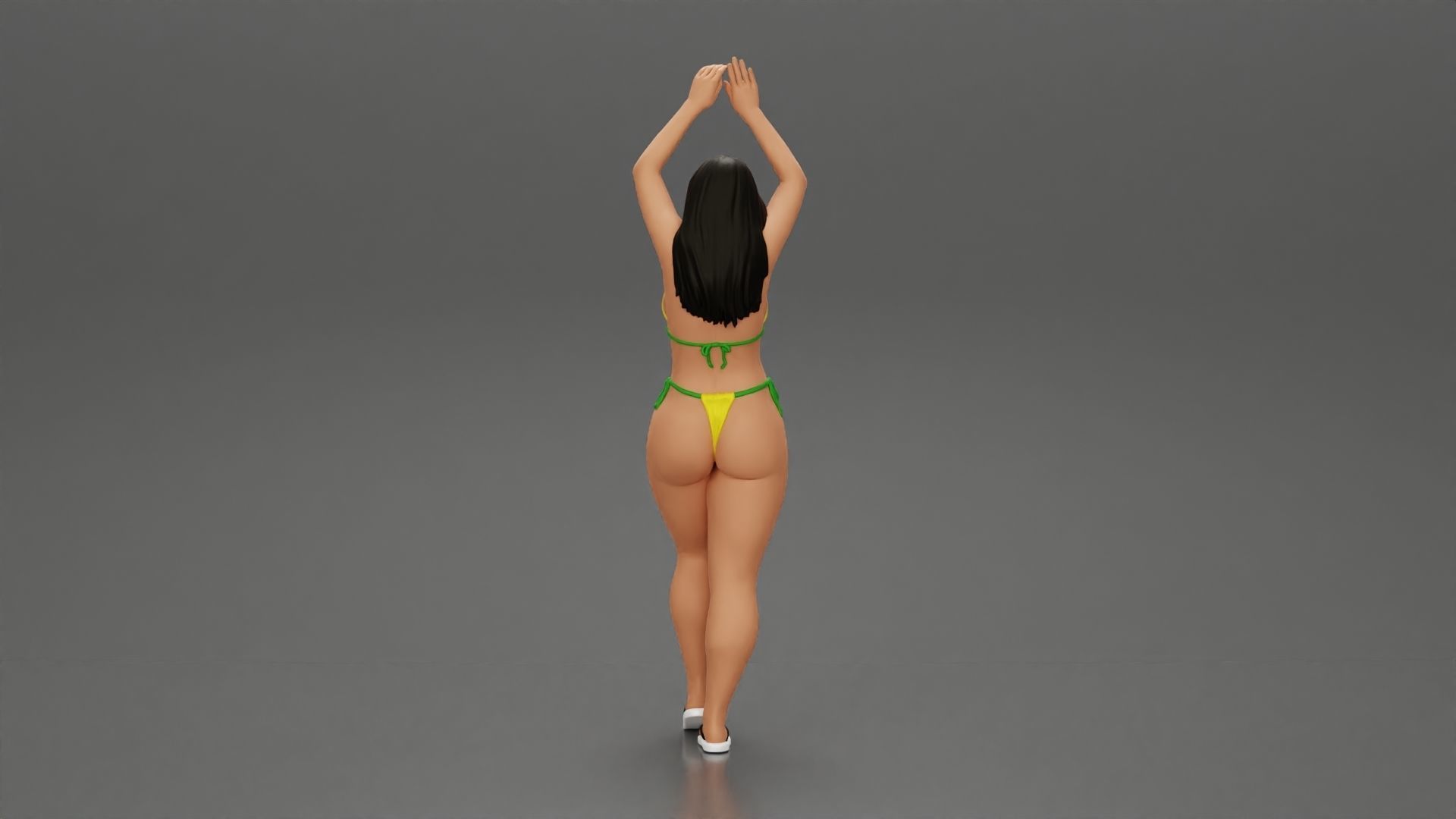 beautiful woman in a bikini with sunglasses on the beach 3D print model_15