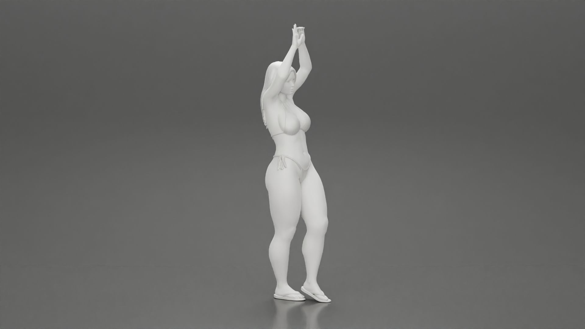 beautiful woman in a bikini with sunglasses on the beach 3D print model_19