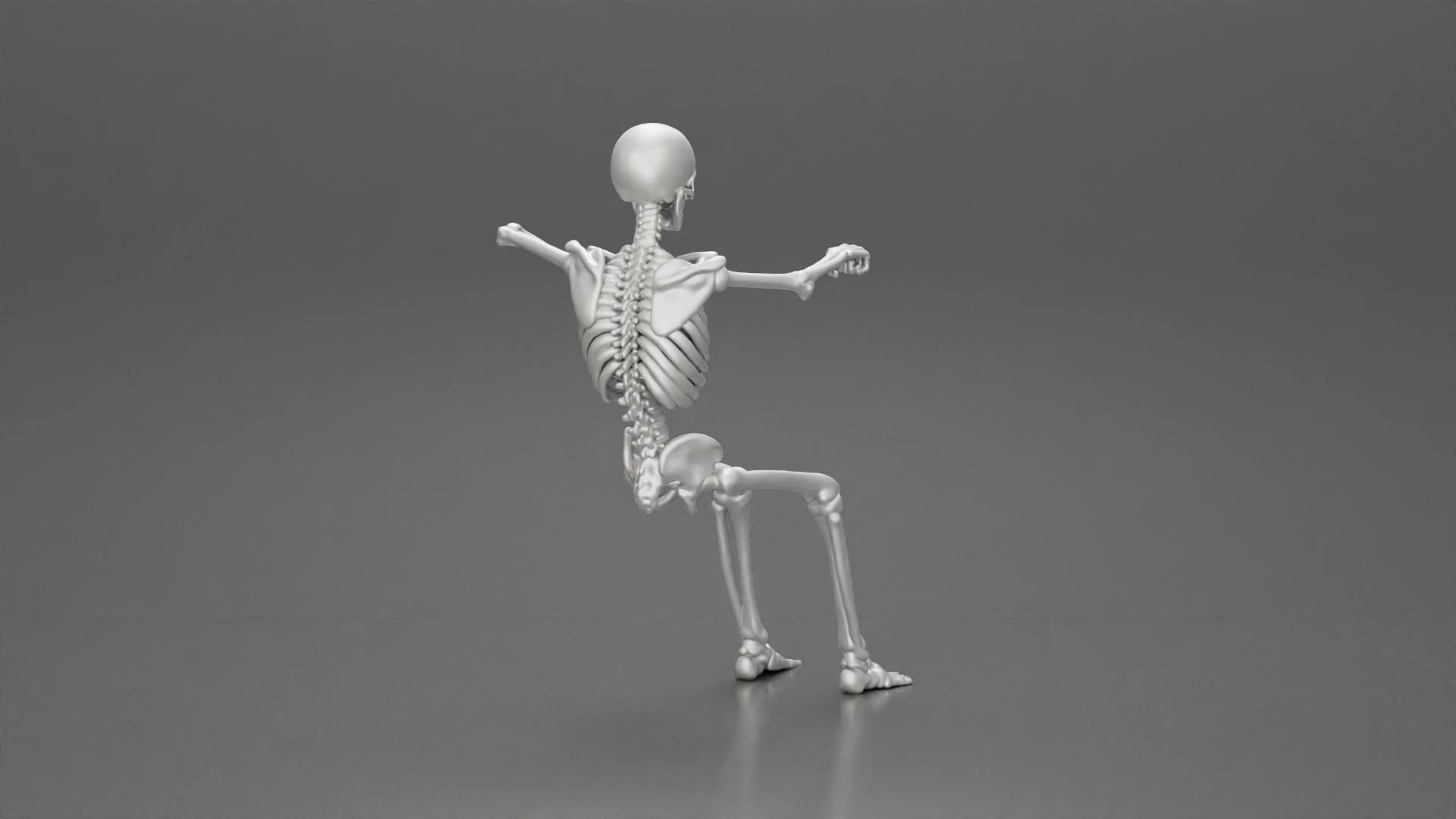 Skeleton with arm on window driving the car 3D print model_3