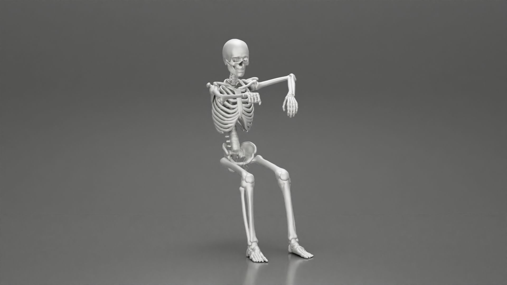 Skeleton with arm on window driving the car 3D print model_1
