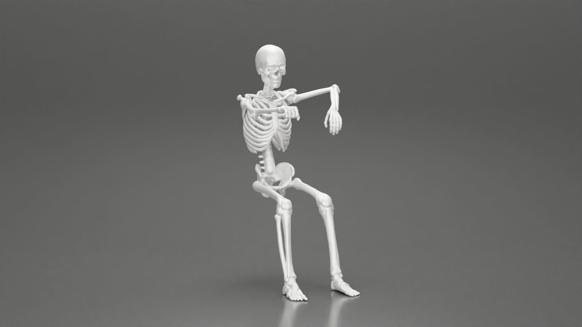 Skeleton with arm on window driving the car 3D print model_7
