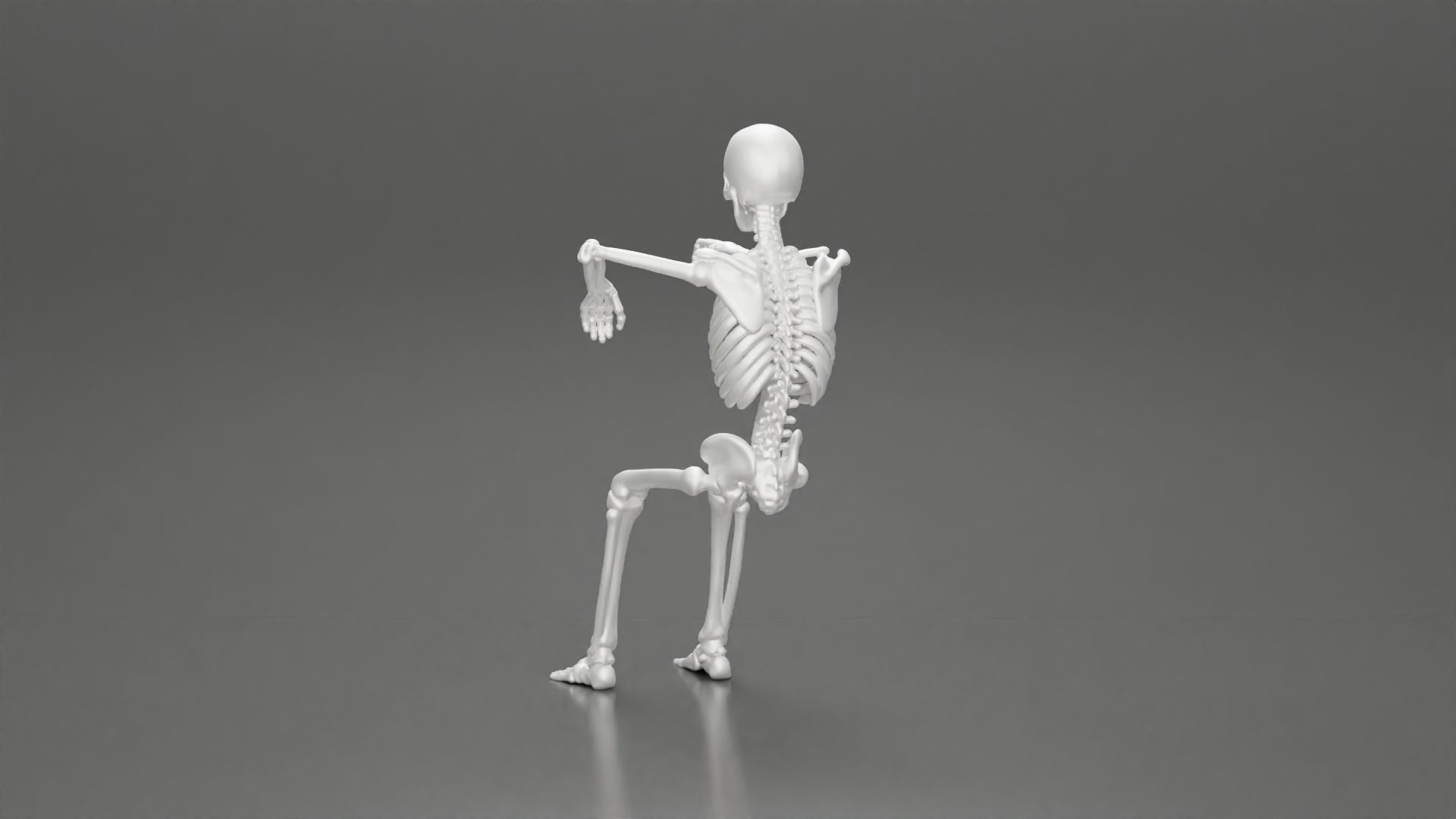 Skeleton with arm on window driving the car 3D print model_10
