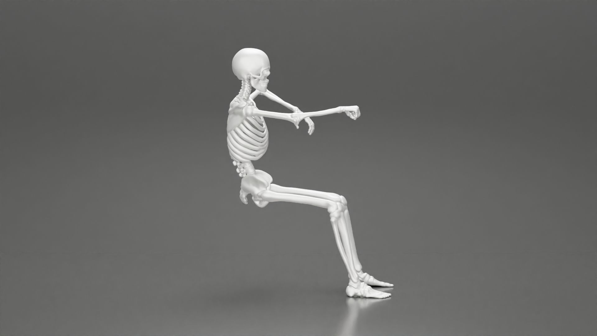 Skeleton with arm on window driving the car 3D print model_8