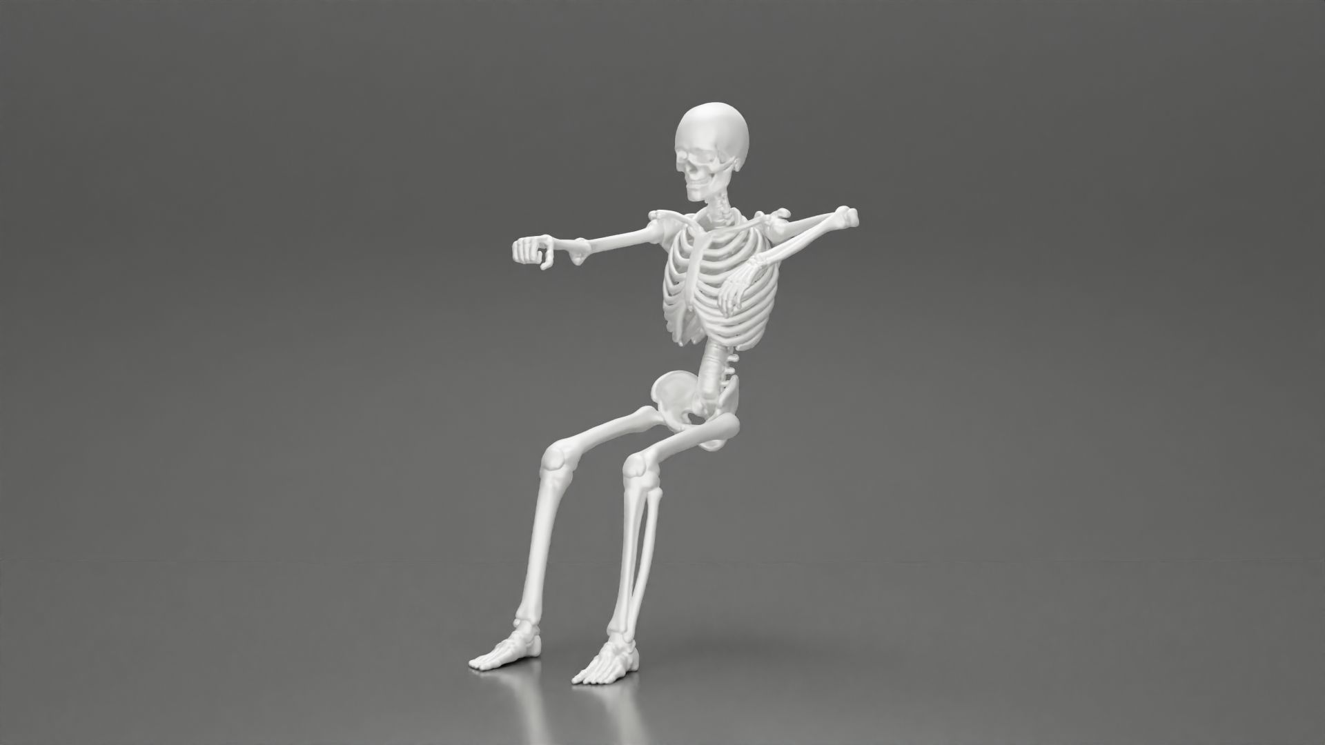 Skeleton with arm on window driving the car 3D print model_6