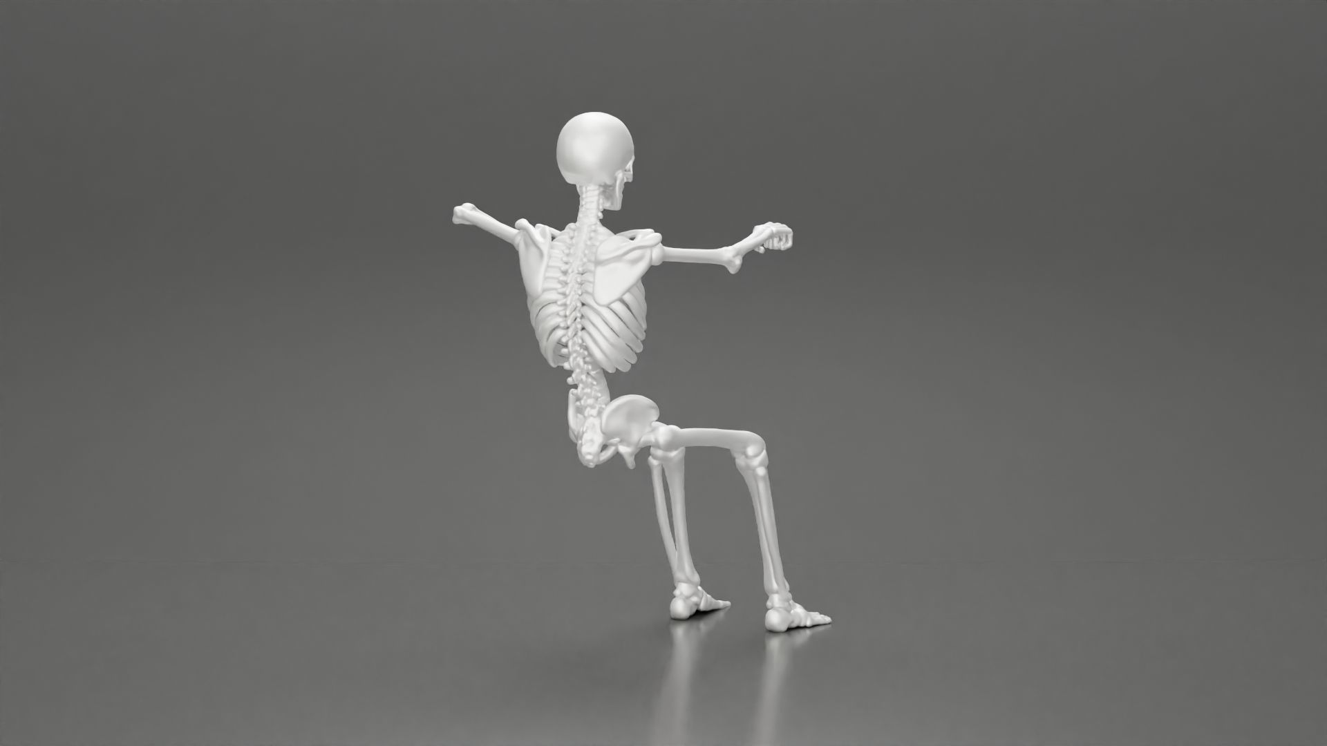 Skeleton with arm on window driving the car 3D print model_9