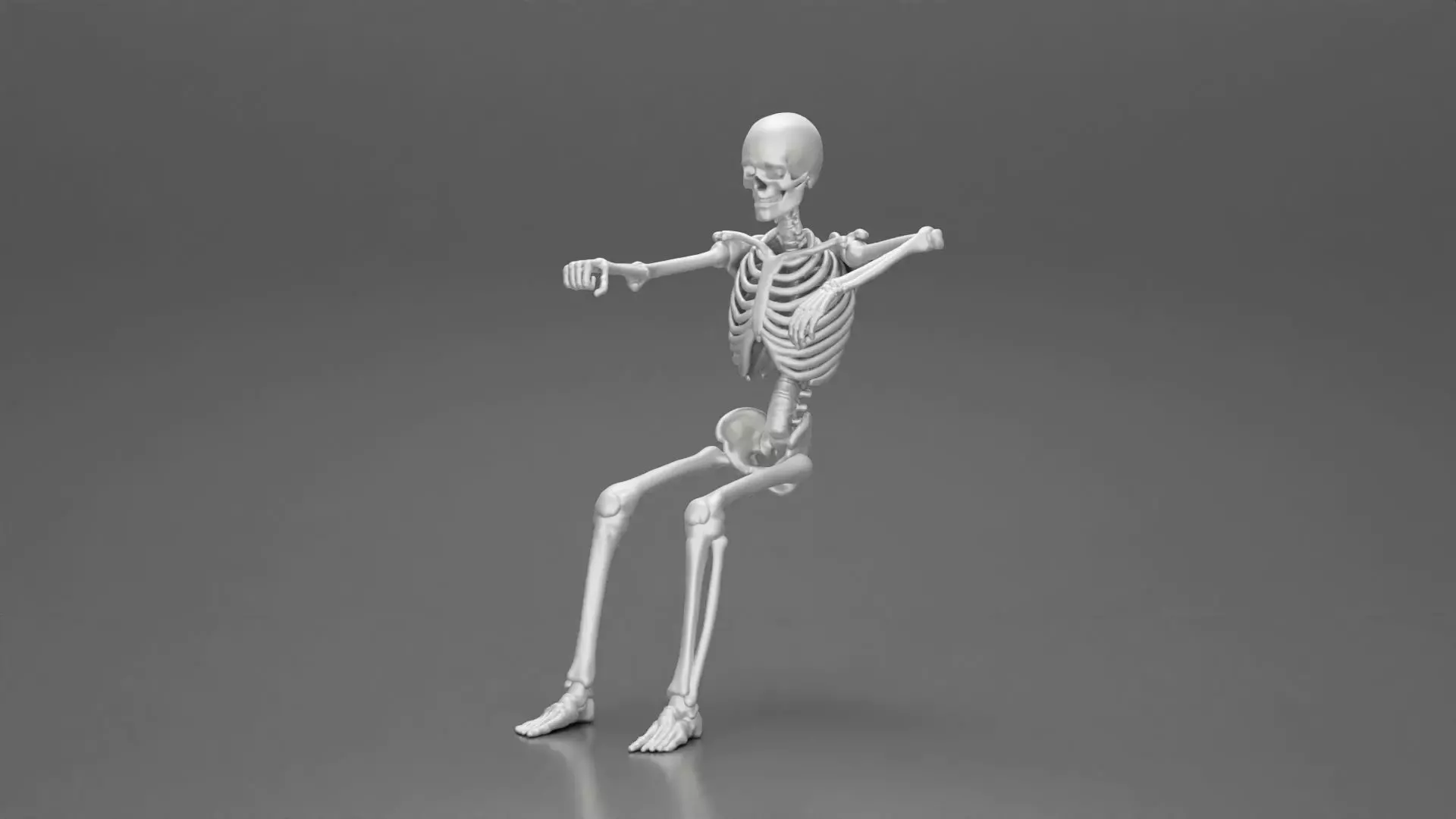 Skeleton with arm on window driving the car 3D print model_0