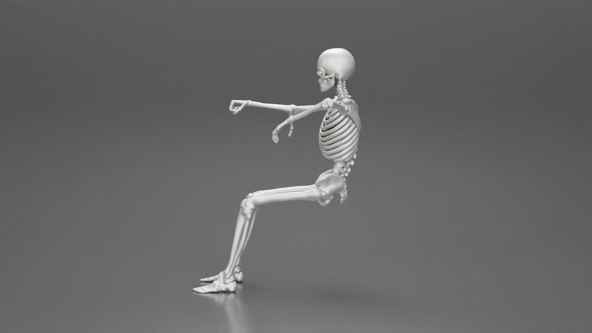 Skeleton with arm on window driving the car 3D print model_5