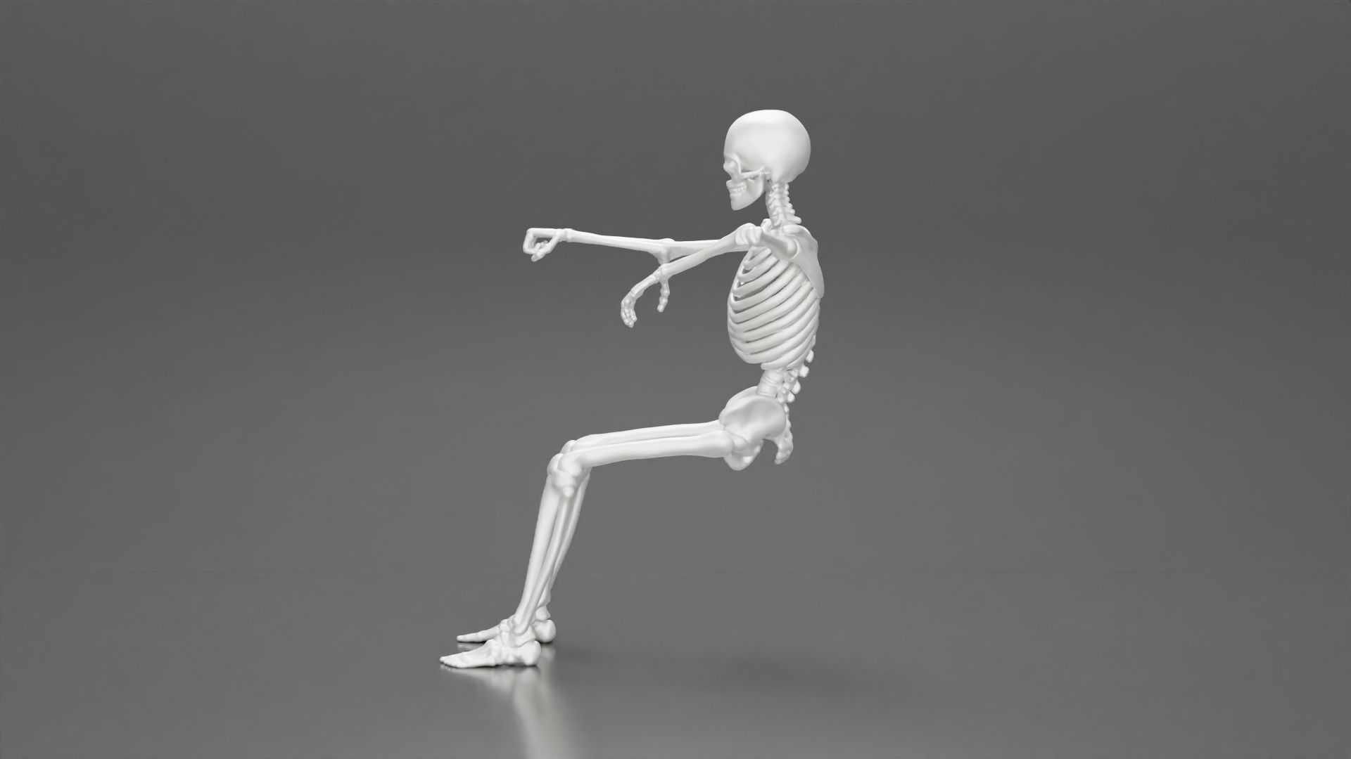 Skeleton with arm on window driving the car 3D print model_11