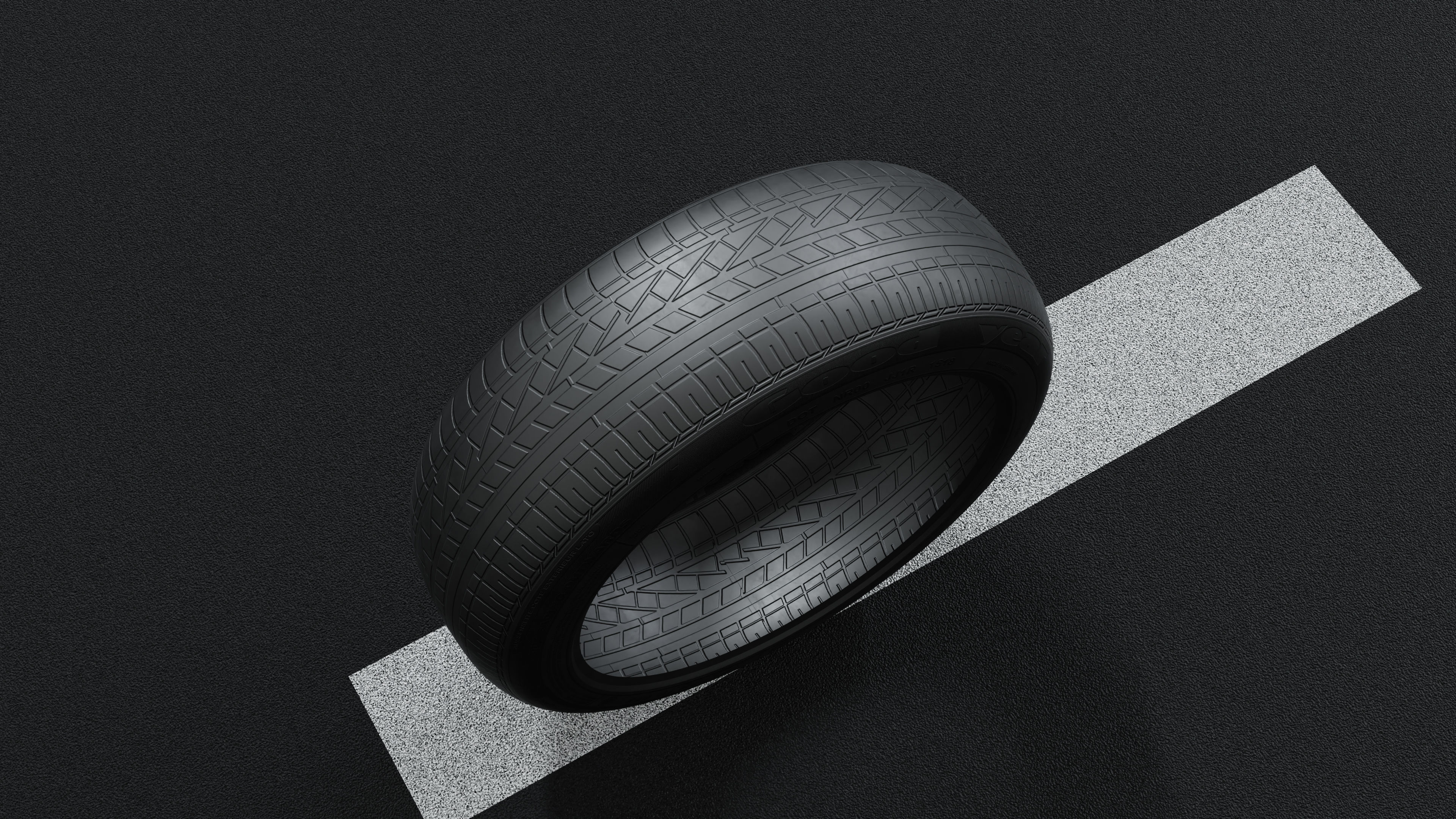 Good Year Lowpoly Tire 02 Low-poly 3D model_5