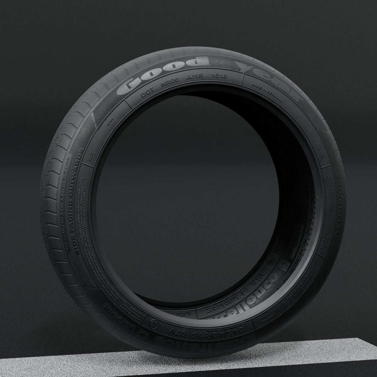 Good Year Lowpoly Tire 02 Low-poly 3D model_7