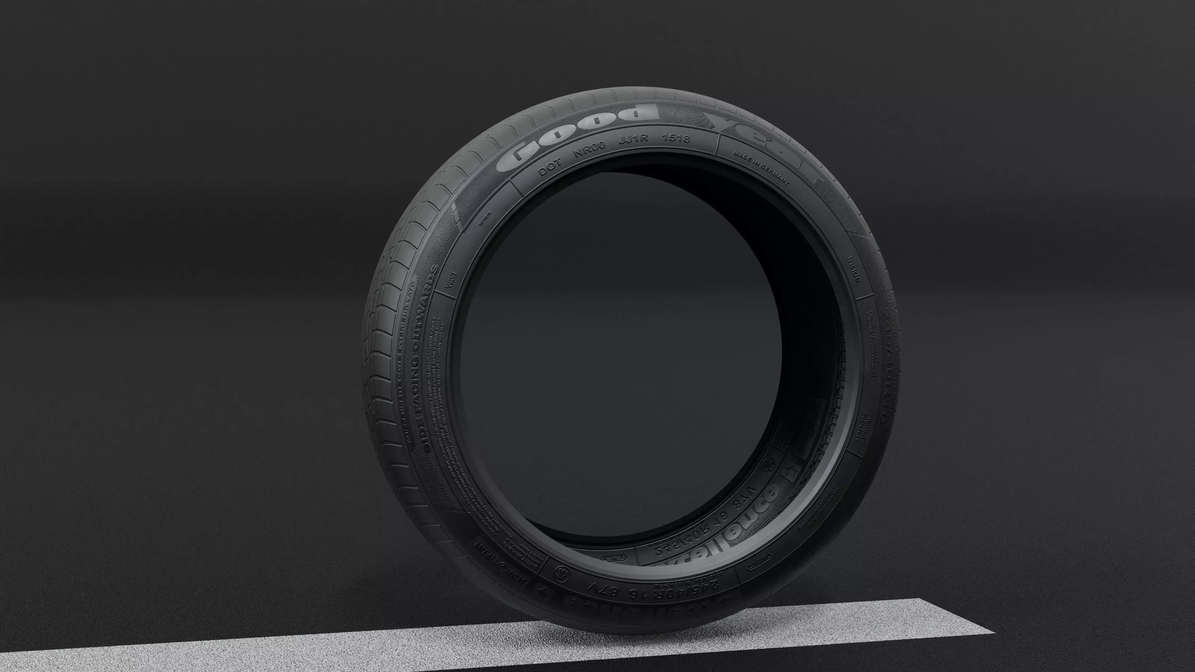 Good Year Lowpoly Tire 02 Low-poly 3D model_0