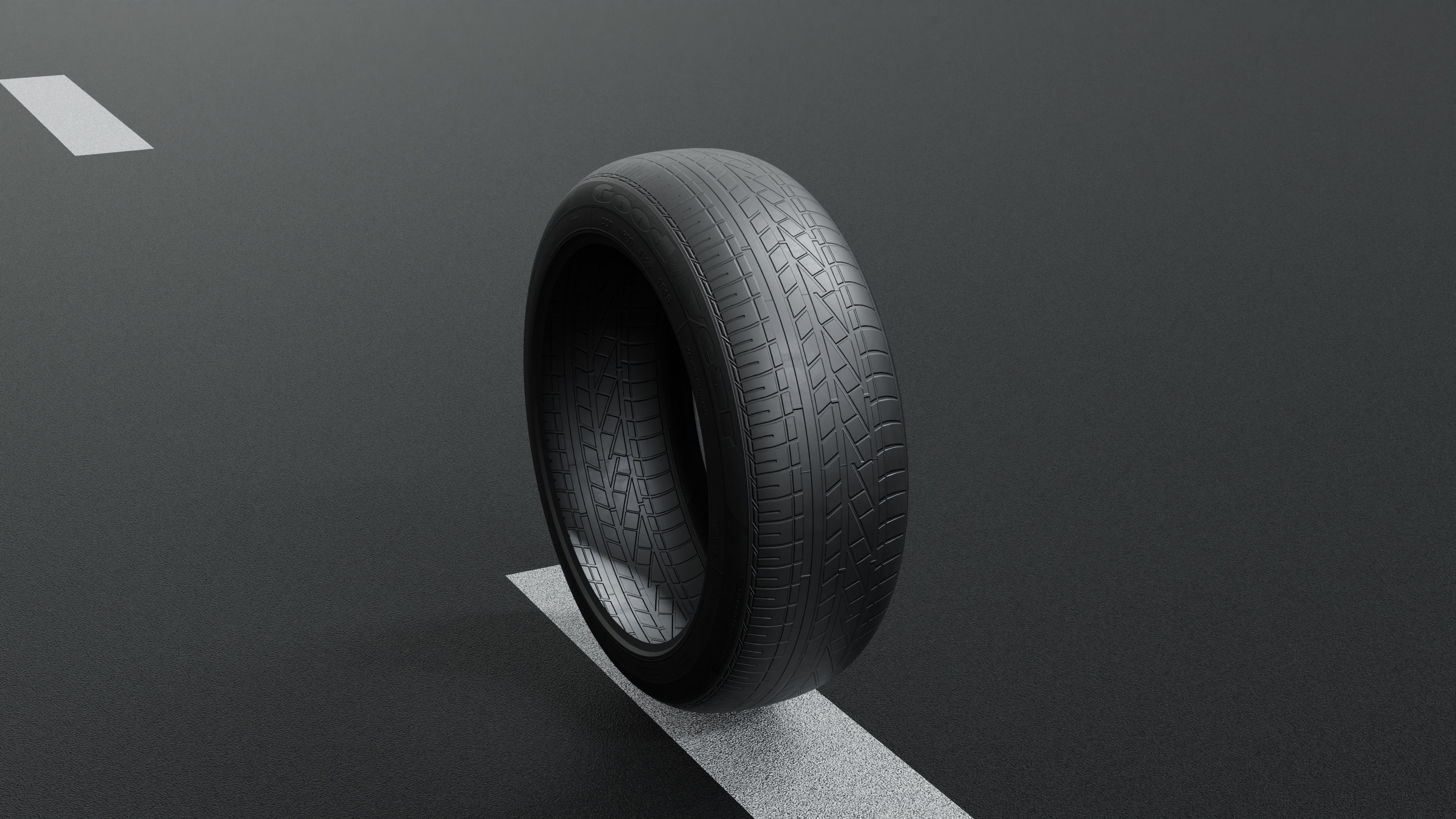 Good Year Lowpoly Tire 02 Low-poly 3D model_6