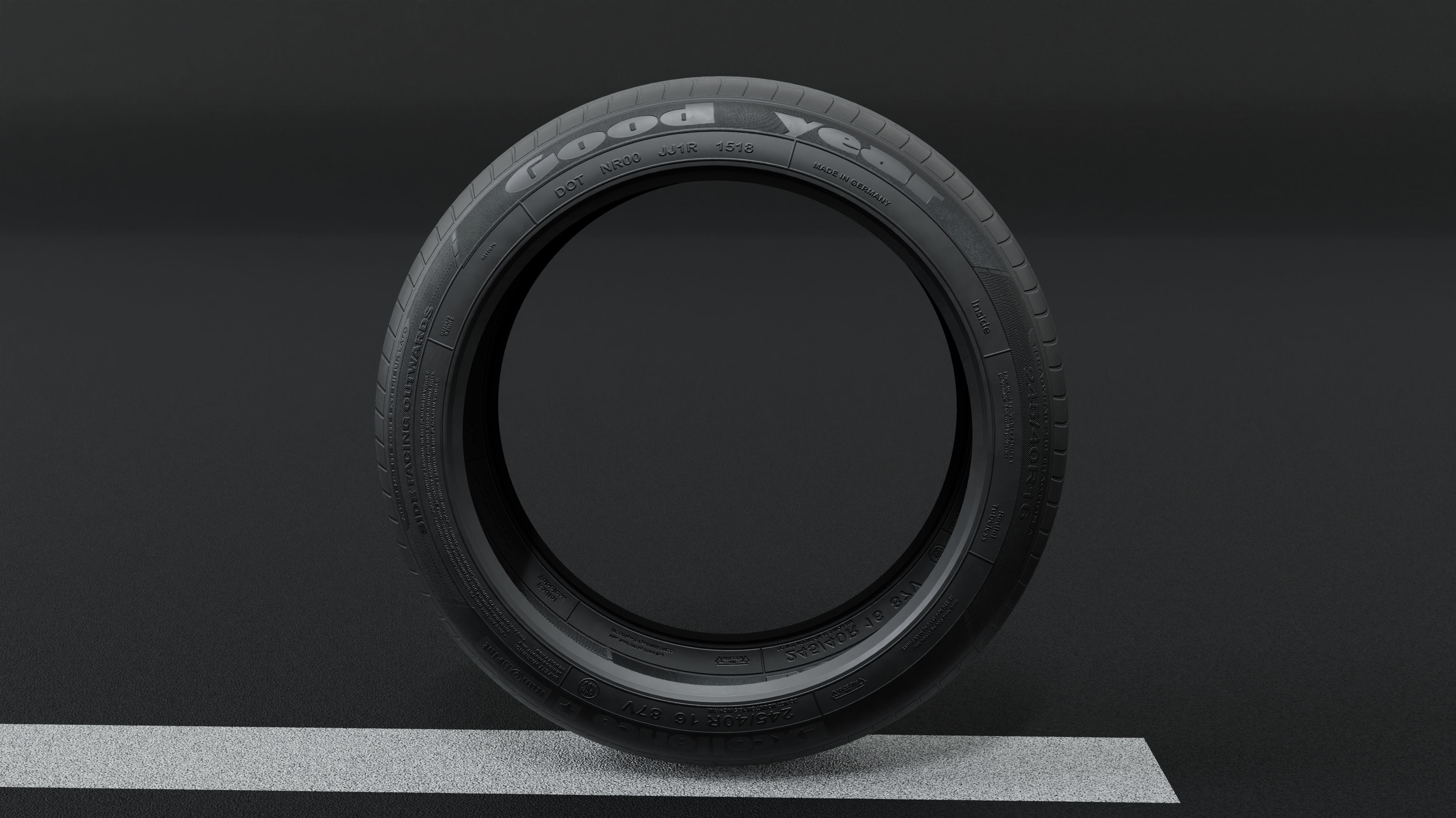 Good Year Lowpoly Tire 02 Low-poly 3D model_3