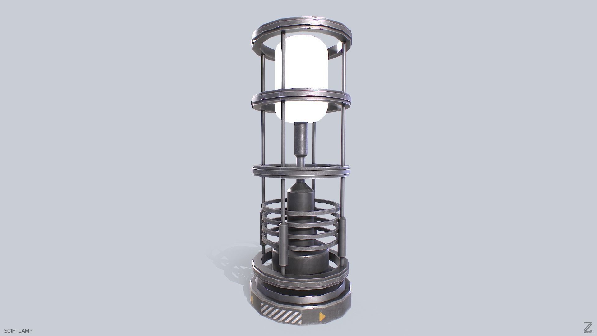 Sci fi lamp Low-poly 3D model_6