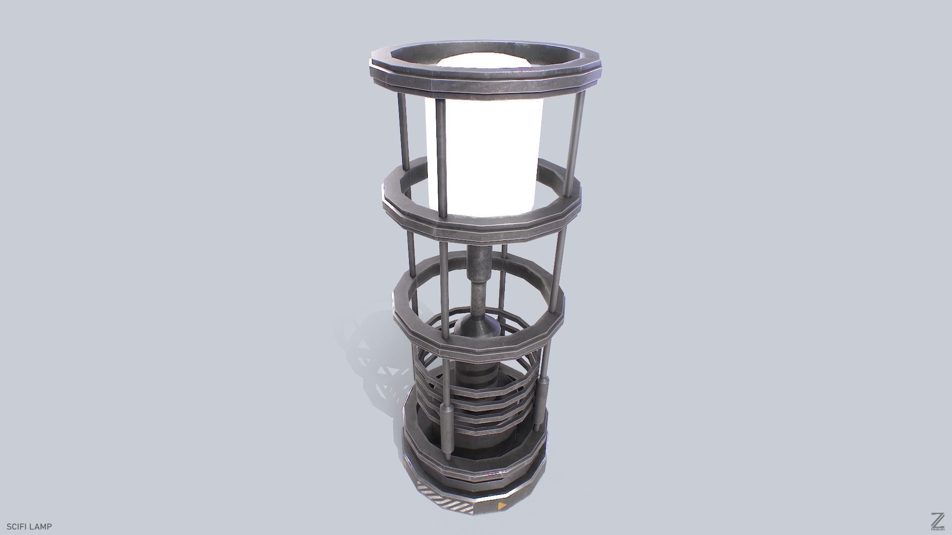 Sci fi lamp Low-poly 3D model_7