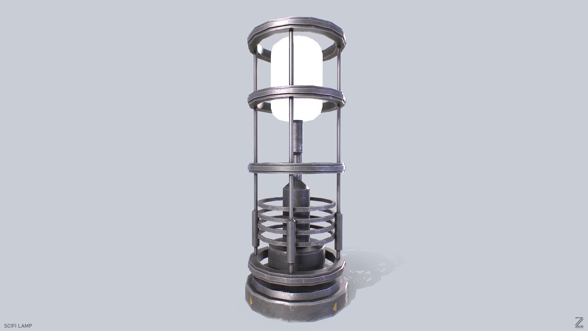 Sci fi lamp Low-poly 3D model_5