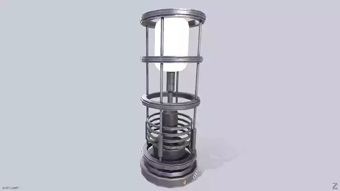 Sci fi lamp Low-poly 3D model