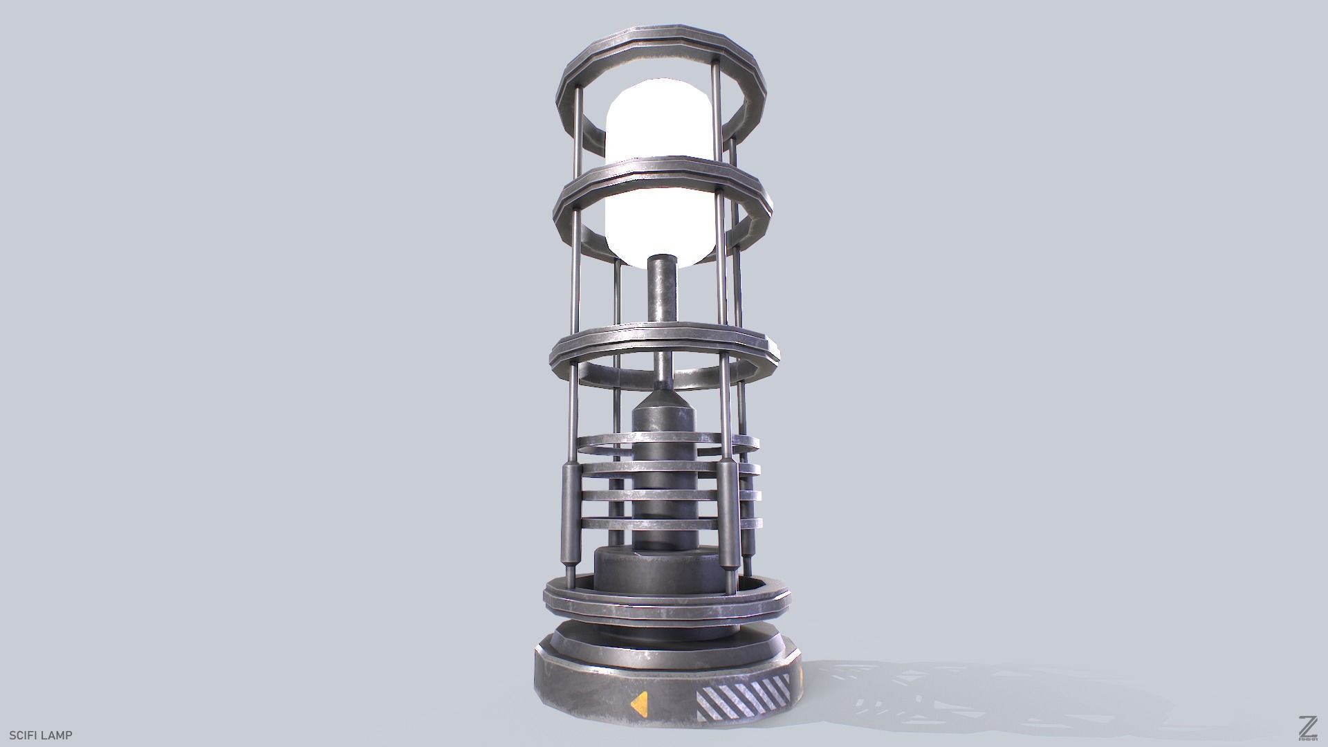 Sci fi lamp Low-poly 3D model_4