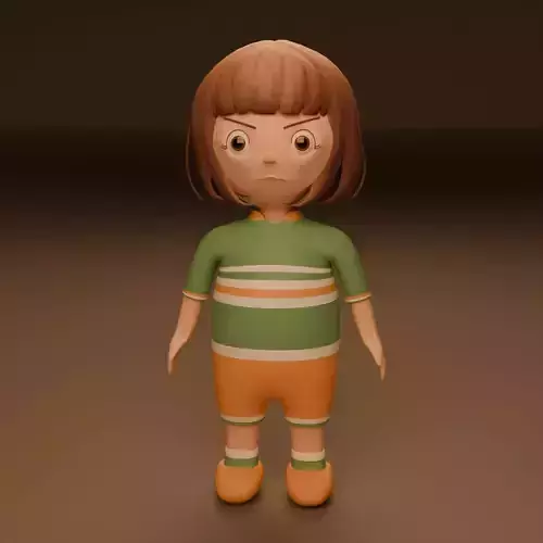 Stylized angry girl