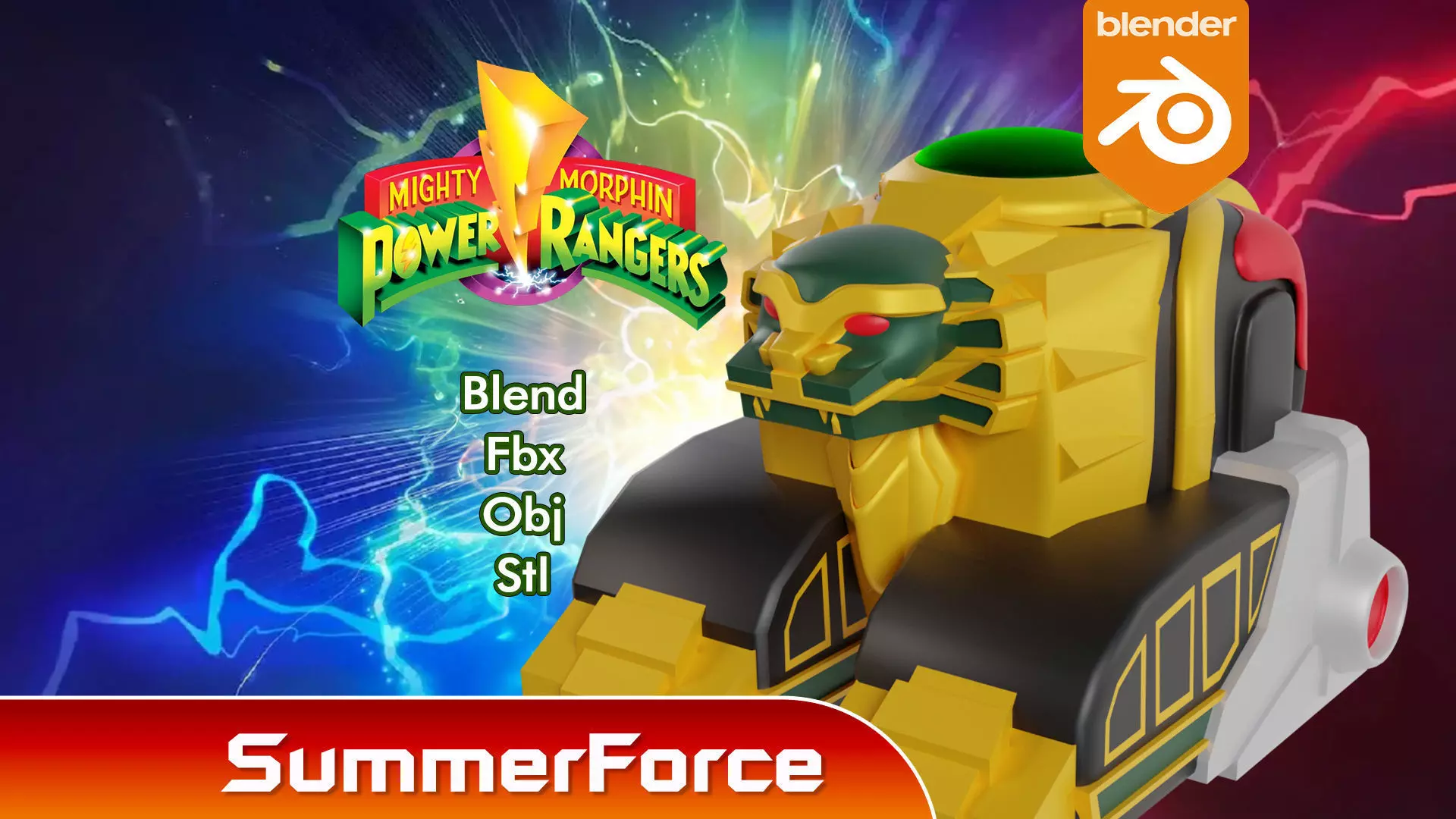 Lion Thunderzord - Power Rangers Low-poly 3D model
