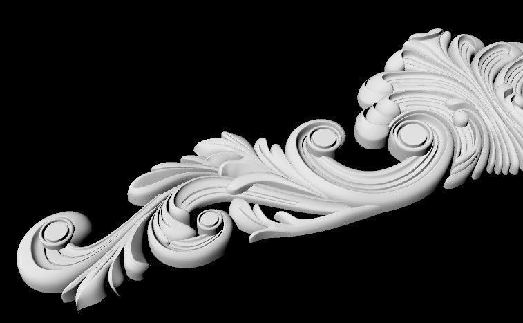 Central decor ornament for furniture 3D model_3