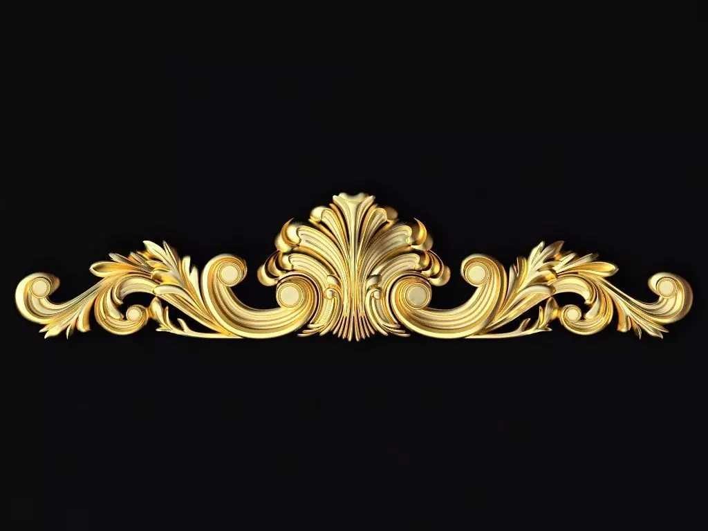 Central decor ornament for furniture 3D model_0