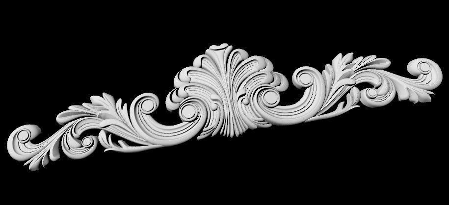 Central decor ornament for furniture 3D model_2