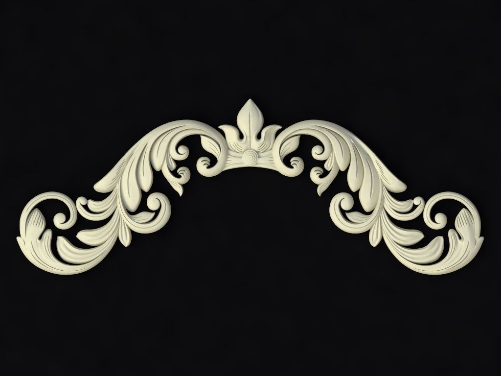 Central decor ornament for furniture 3D model_1