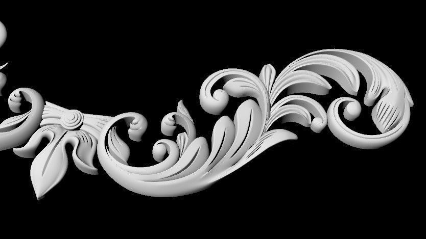 Central decor ornament for furniture 3D model_4