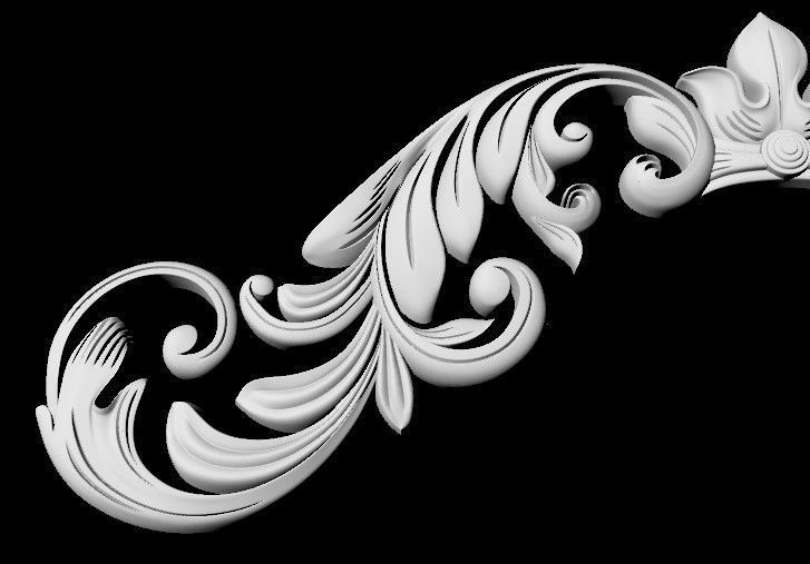 Central decor ornament for furniture 3D model_3