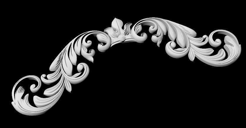 Central decor ornament for furniture 3D model_2